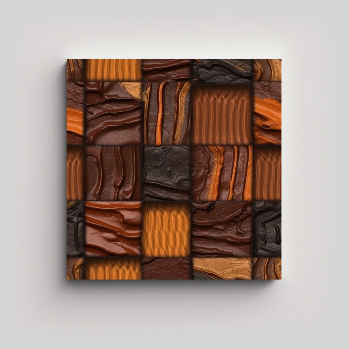 GENERICO - Pintura Al óleo Con Textura De Chocolate En 90x90 Cm