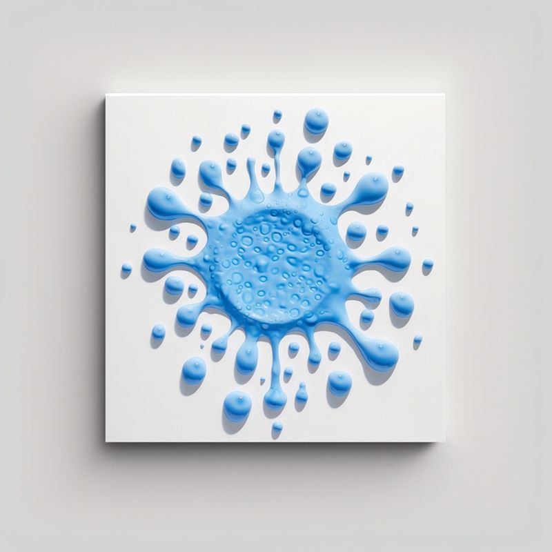 GENERICO - Cuadro Abstracto Con Gotas Azules En Fondo Blanco 50x50 Cm
