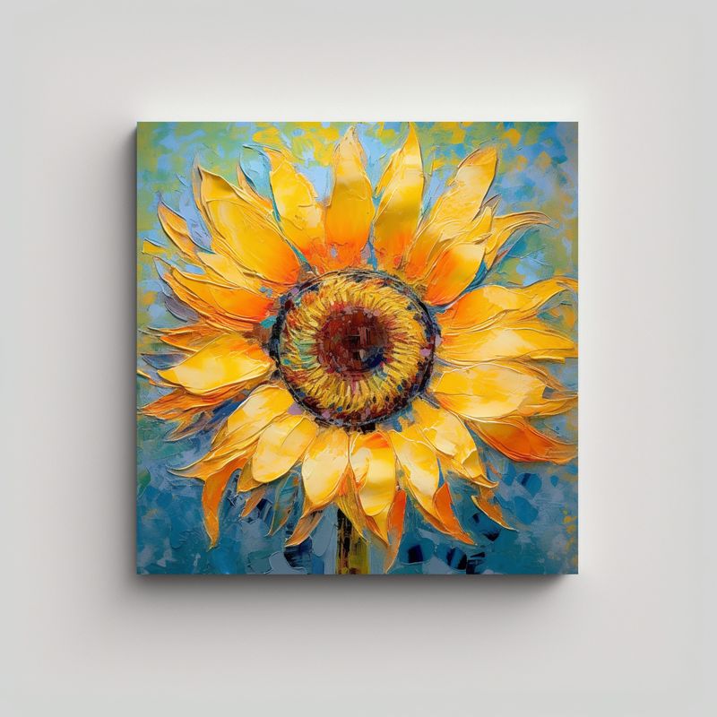 GENERICO - Cuadro Decorativo Sunflower En Bastidor 90x90 Cm