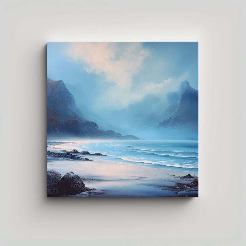 GENERICO - Pinturas Decorativas De Playa Brumosa Y Montaña 80x80 Cm