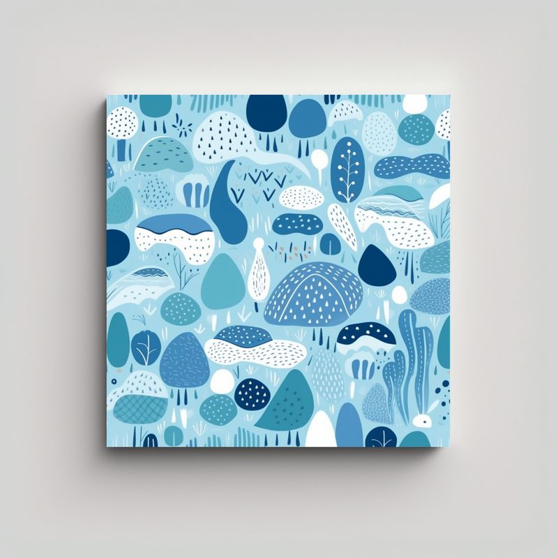 GENERICO - Cuadro Movimiento Abstracto Azul Pastel Para 80x80 Cm