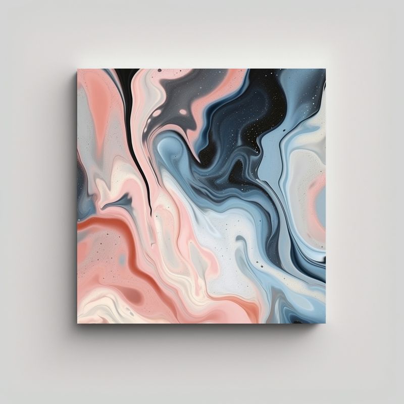 GENERICO - Cuadros Modernos Abstractos En Tonos Pasteles De 90x90 Cm