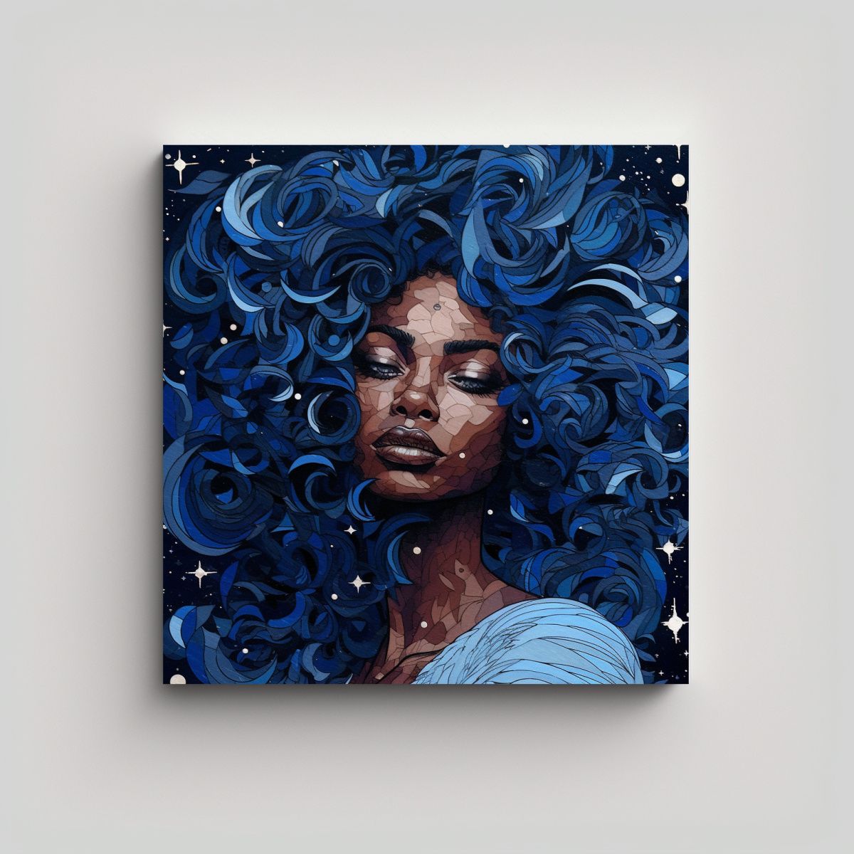 GENERICO - Pinturas Decorativas De Mujer Negra En Papel 90x90 Cm