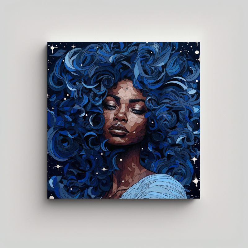 GENERICO - Pinturas Decorativas De Mujer Negra En Papel 80x80 Cm