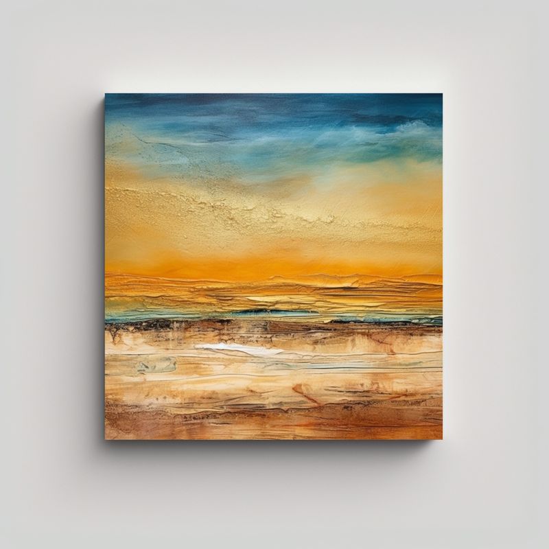 GENERICO - Pintura Abstracta Moderna Con Técnica Mixta En 60x60 Cm