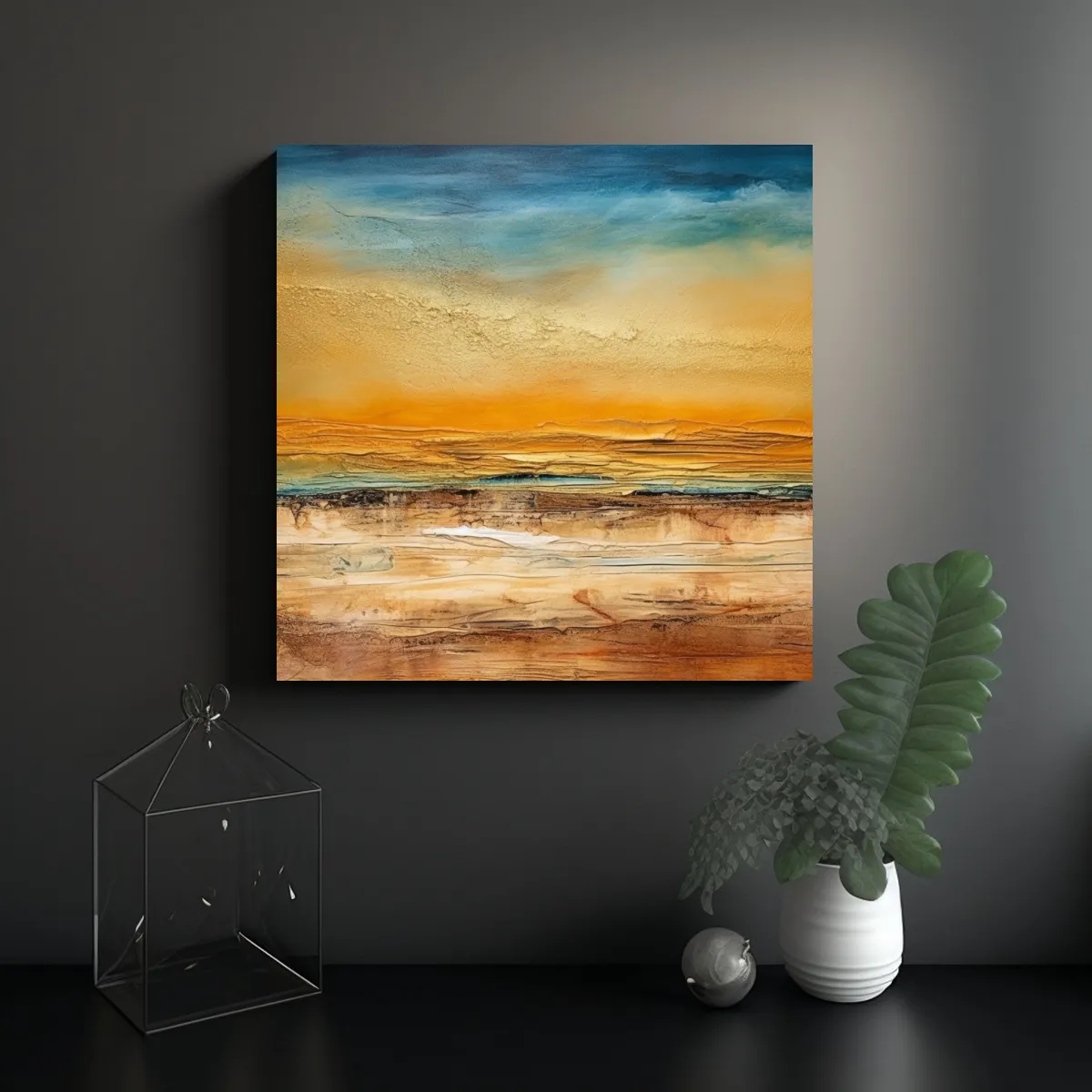 GENERICO - Pintura Abstracta Moderna Con Técnica Mixta En 50x50 Cm