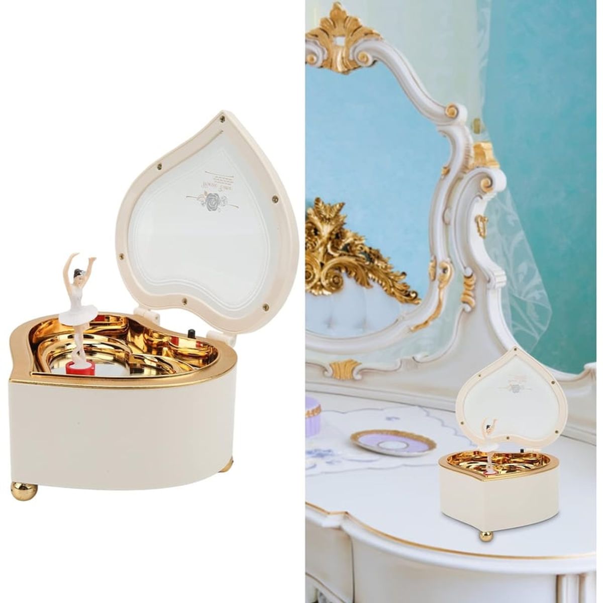 GENERICO - Caja Corazón Musical Joyero Con Bailarina