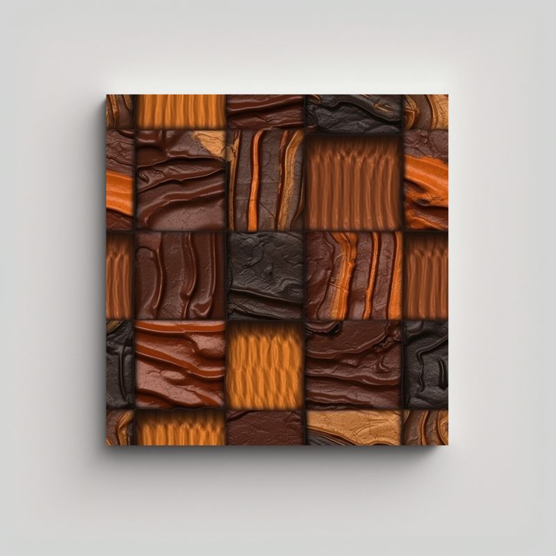 GENERICO - Pintura Al óleo Con Textura De Chocolate En 60x60 Cm