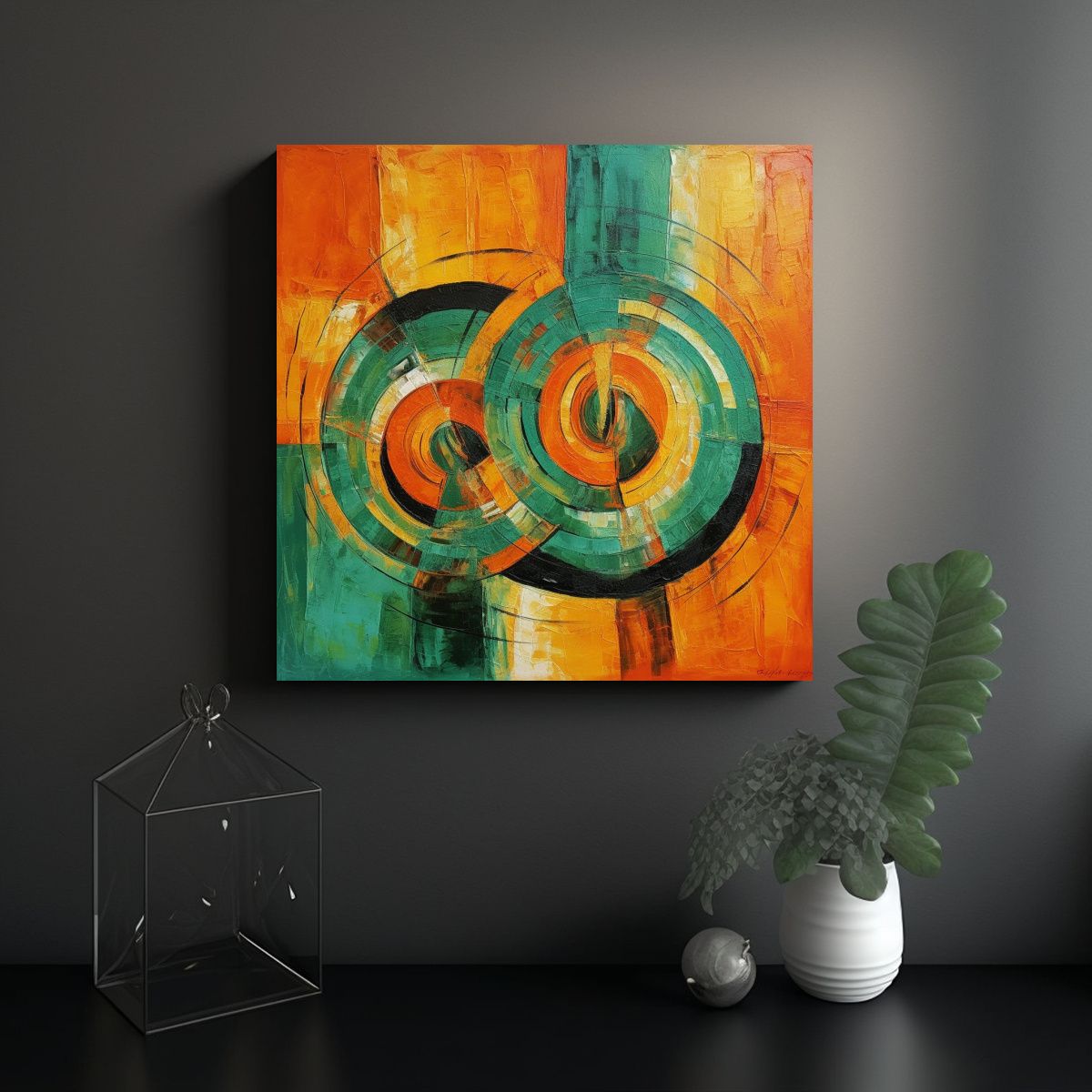 GENERICO - Cuadro De Vanguardia Exposición En Lienzo Con 70x70 Cm