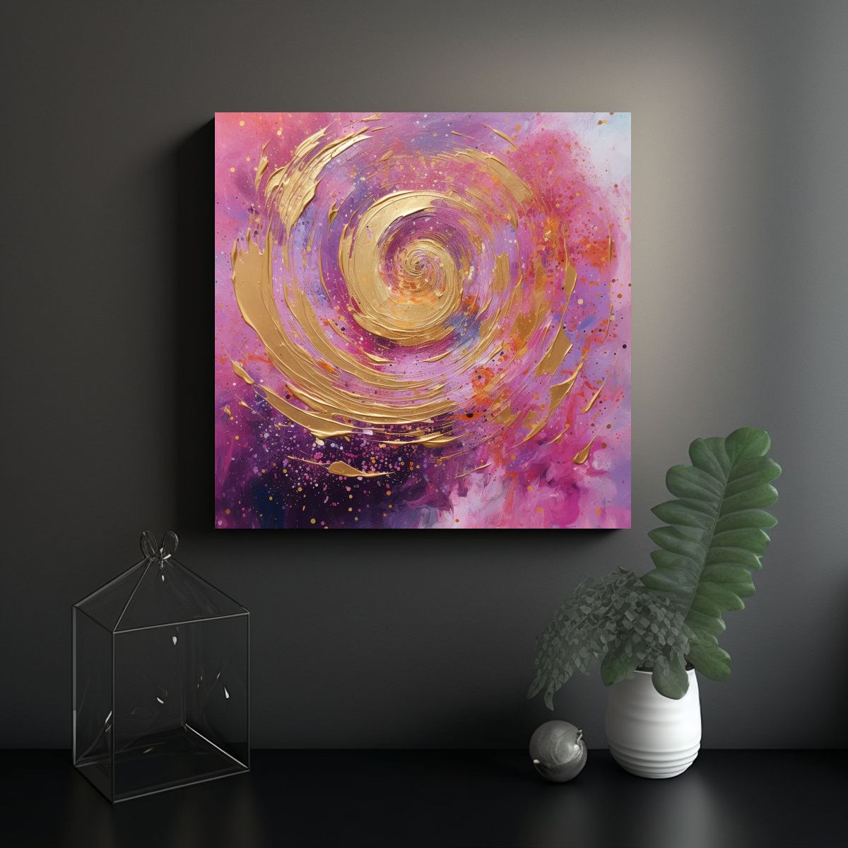 GENERICO - Pintura En Lienzo Acrílico Abstracto Acuarela 70x70 Cm