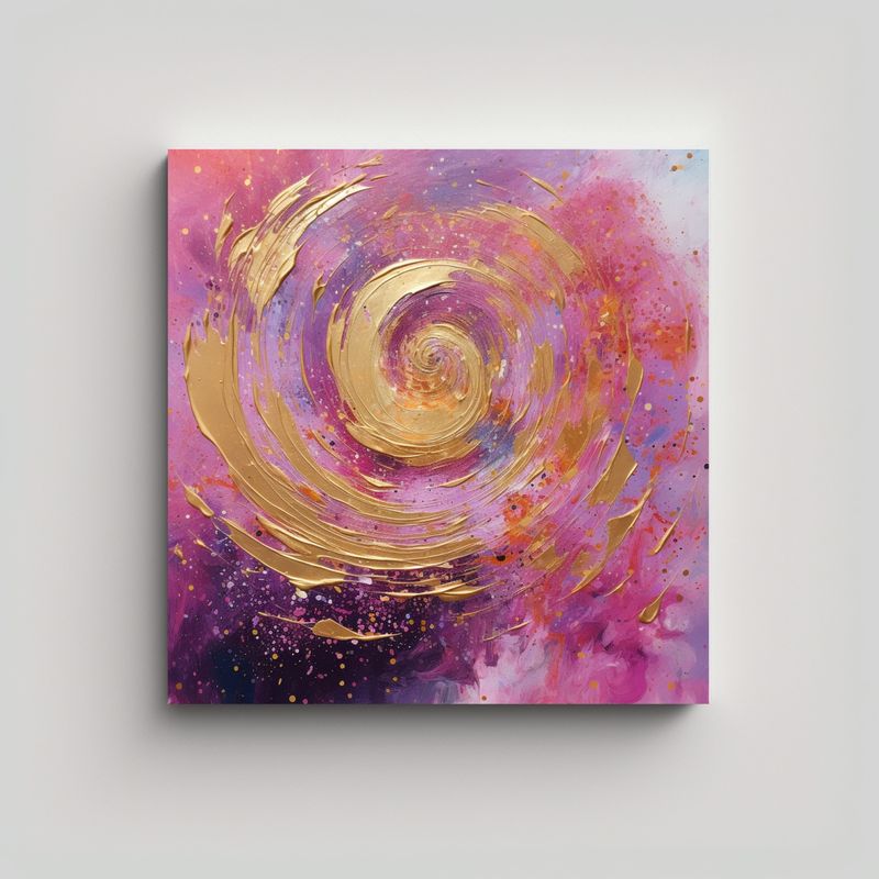 GENERICO - Pintura En Lienzo Acrílico Abstracto Acuarela 60x60 Cm