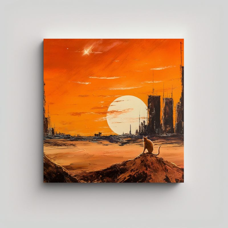 GENERICO - Pinturas Decorativas De Canva Edificios Altos Y 70x70 Cm