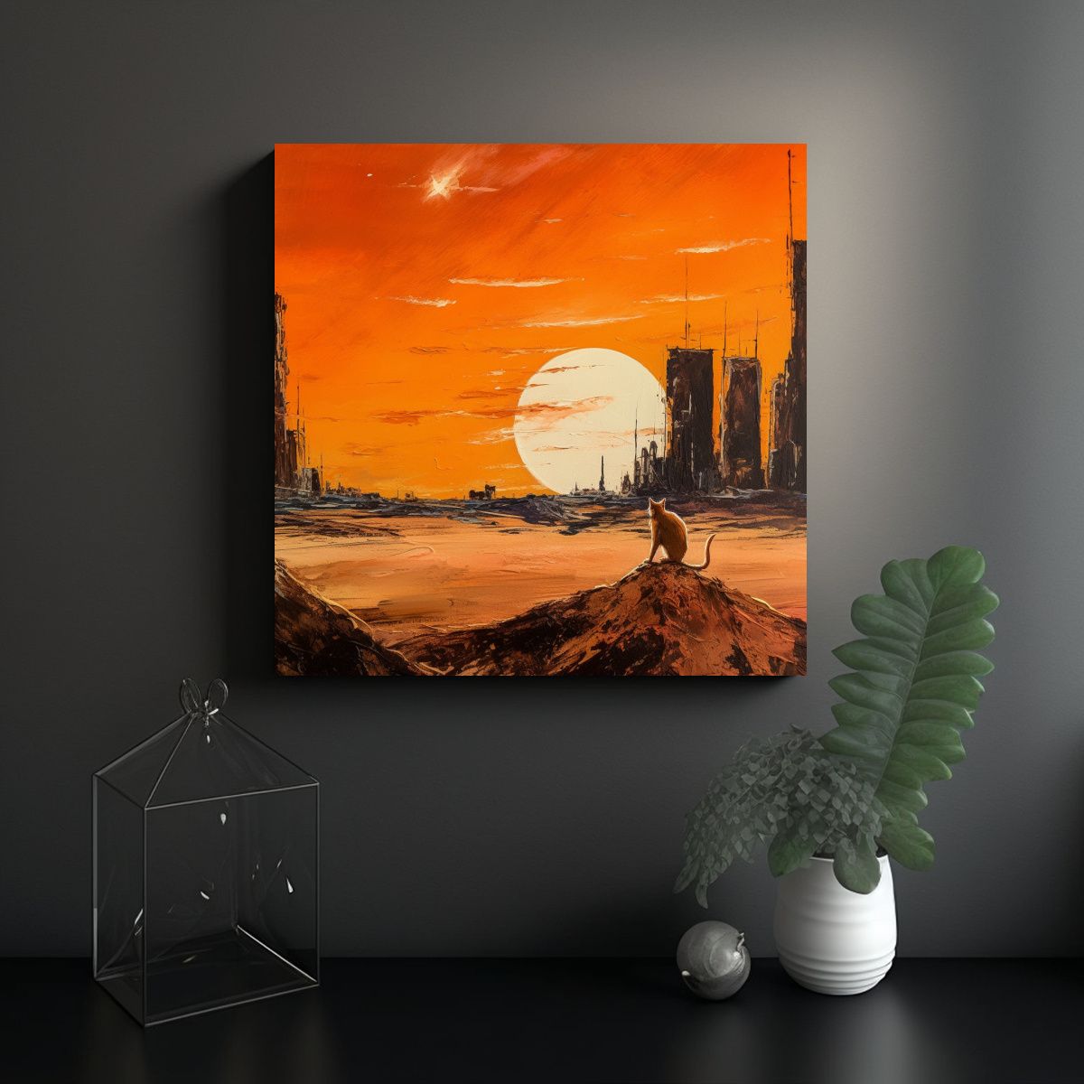 GENERICO - Pinturas Decorativas De Canva Edificios Altos Y 60x60 Cm