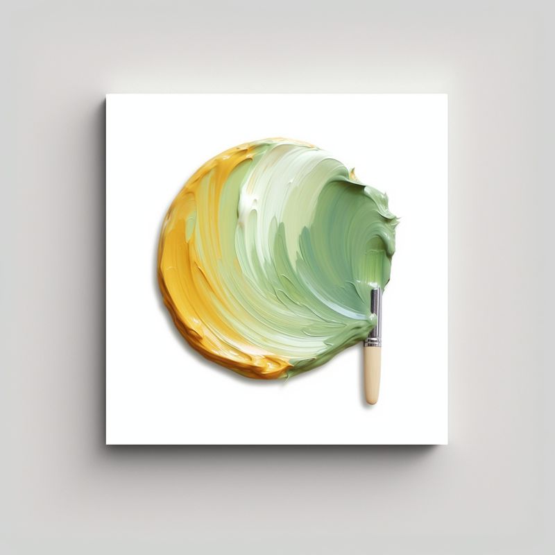 GENERICO - Cuadros Decorativos En Verde Claro Y ámbar Con 80x80 Cm