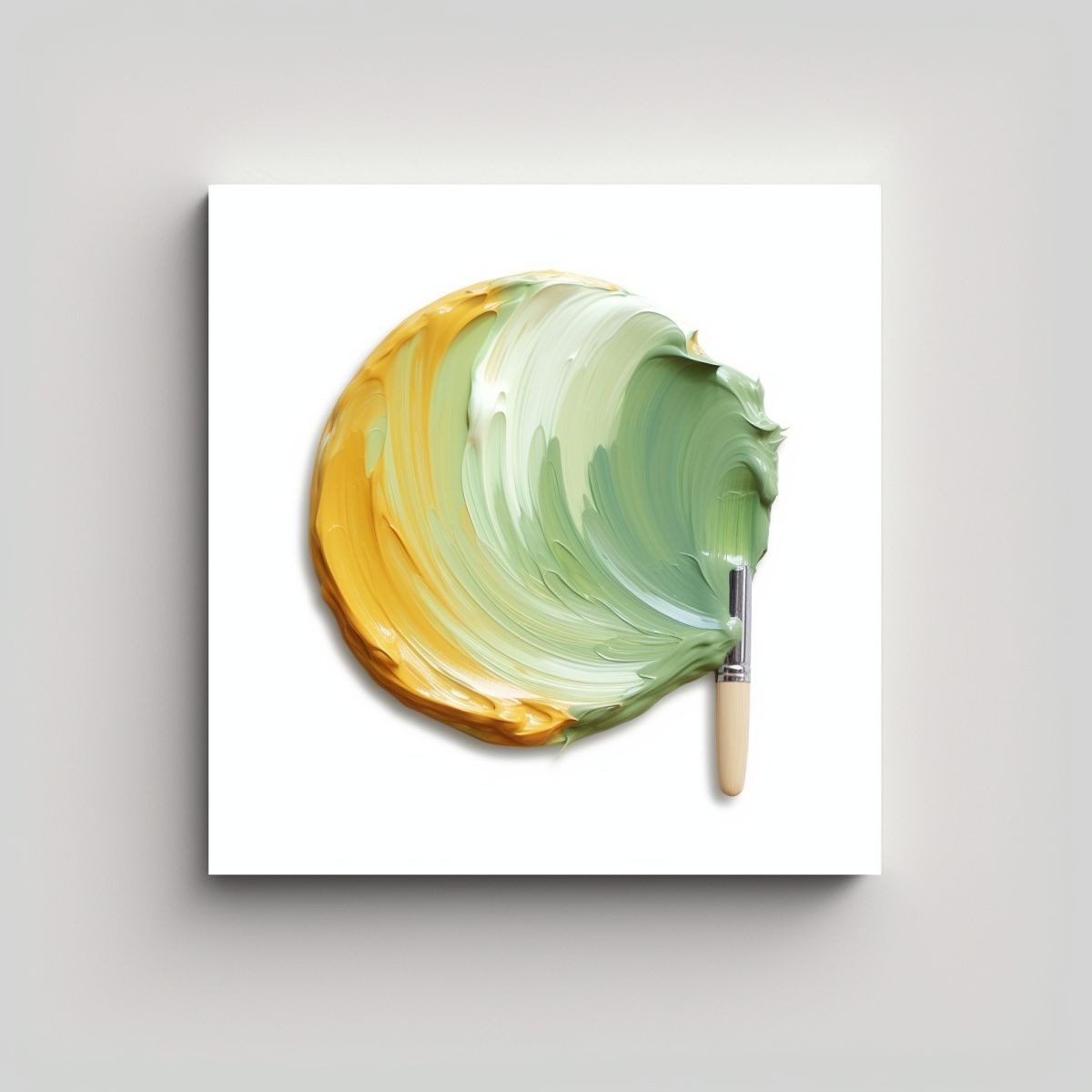 GENERICO - Cuadros Decorativos En Verde Claro Y ámbar Con 70x70 Cm