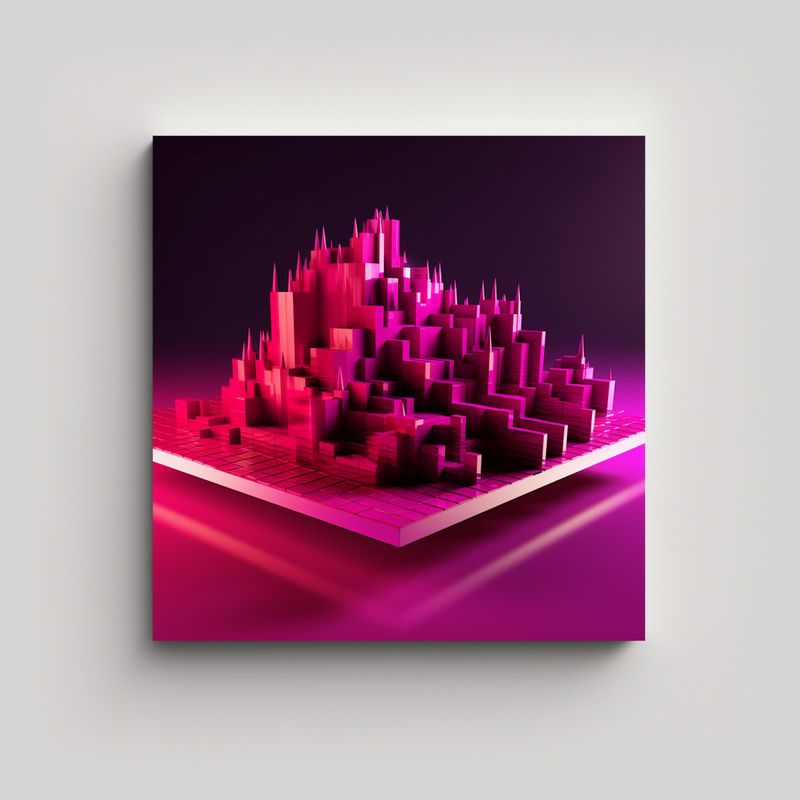 GENERICO - Pintura De Pared Abstracta En Magenta Para Crear 50x50 Cm