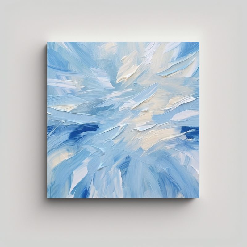GENERICO - Fondo De Pintura Al óleo Azul Claro Blanco 60x60 Cm