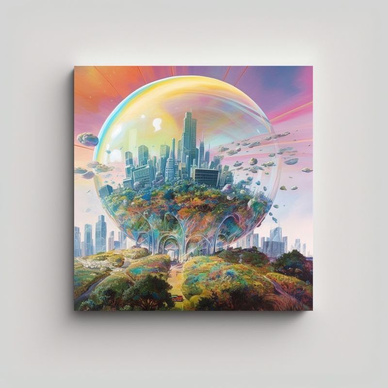 GENERICO - Pinturas Decorativas Ciudad Del Cielo Suspendida 60x60 Cm