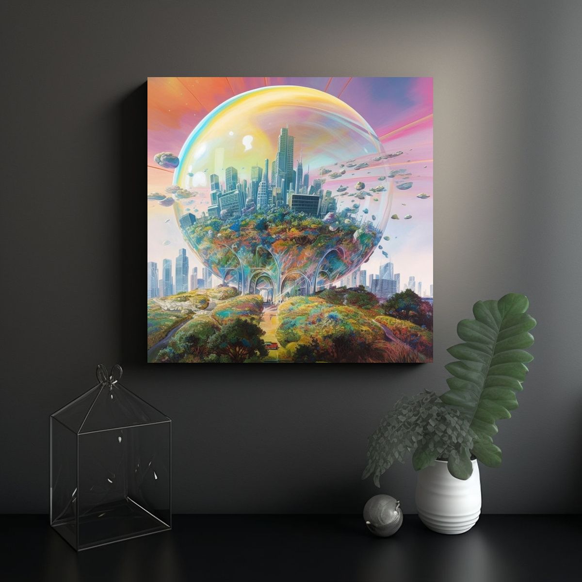 GENERICO - Pinturas Decorativas Ciudad Del Cielo Suspendida 60x60 Cm