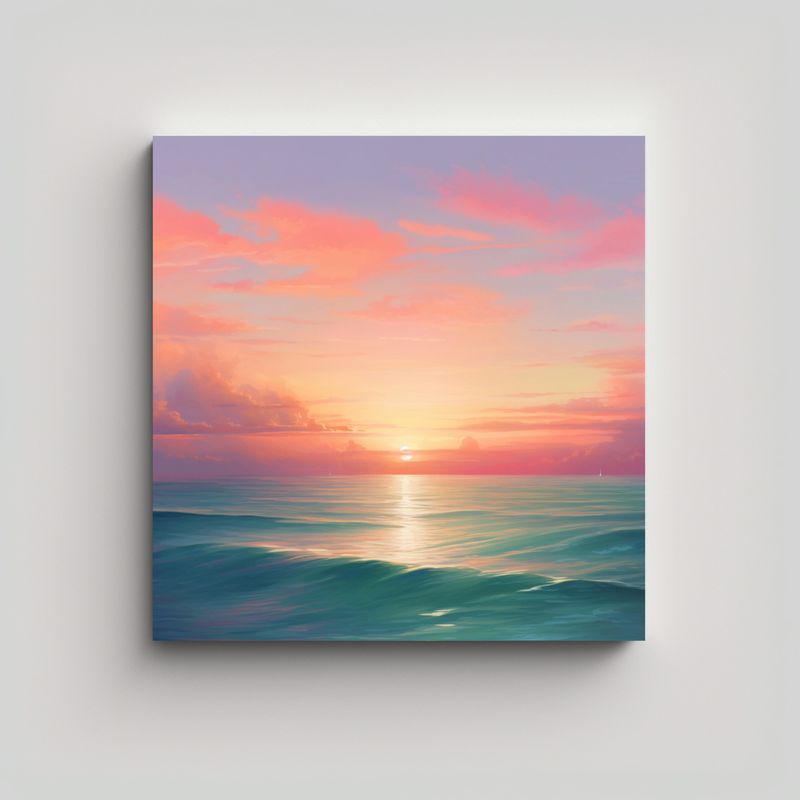 GENERICO - Pinturas De Decoración Con Sereno Atardecer 80x80 Cm