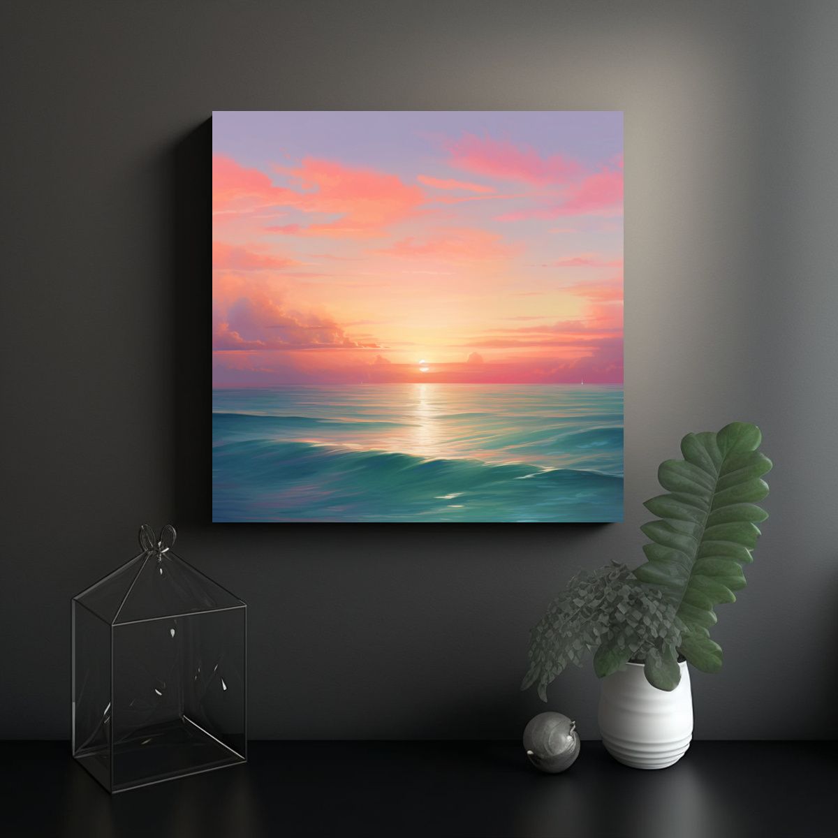 GENERICO - Pinturas De Decoración Con Sereno Atardecer 50x50 Cm