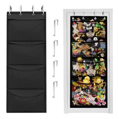 GENERICO - Organizador Grande Para Juguetes De Peluche Sobre Puerta-Negro