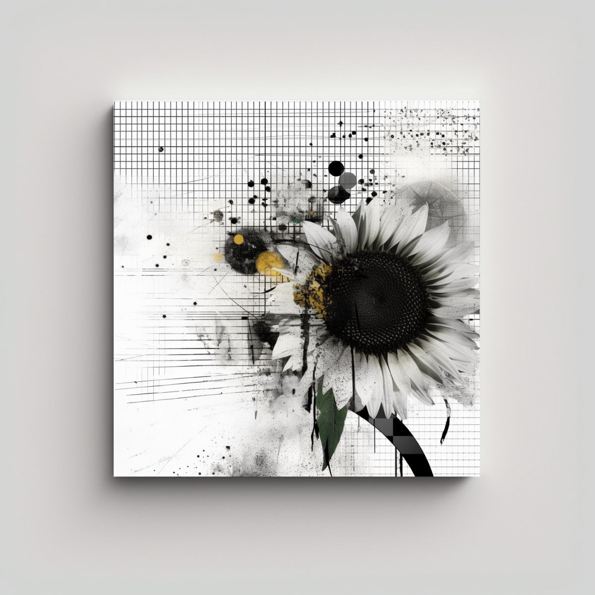 GENERICO - Pinturas Decorativas Abstractas En Blanco Y Negro 90x90 Cm