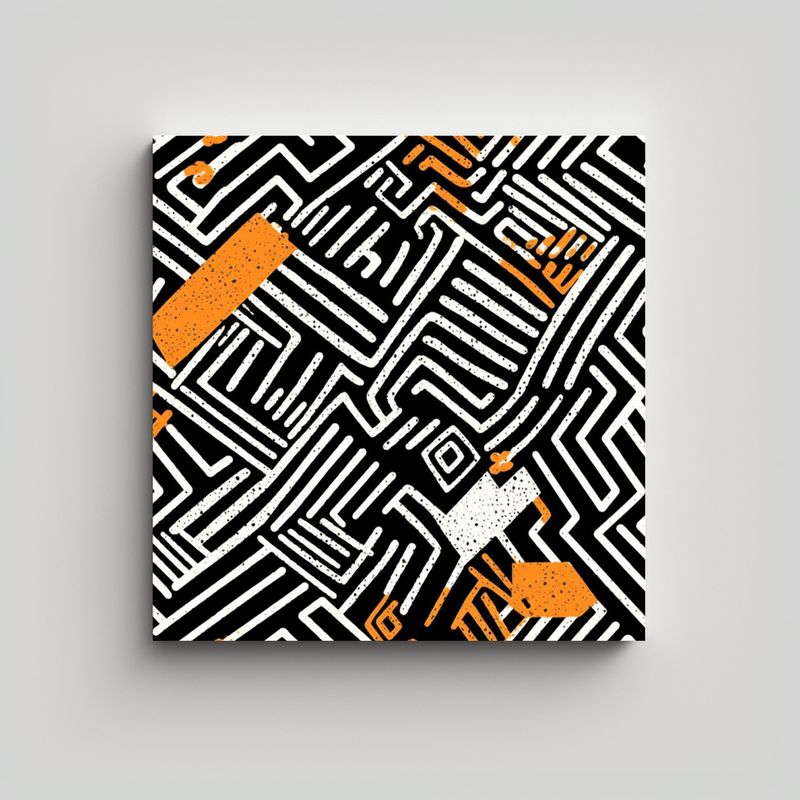 GENERICO - Cuadro Imagen Armonía Cromática Beige Negro 50x50 Cm