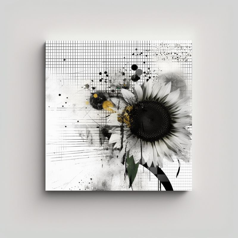 GENERICO - Pinturas Decorativas Abstractas En Blanco Y Negro 50x50 Cm