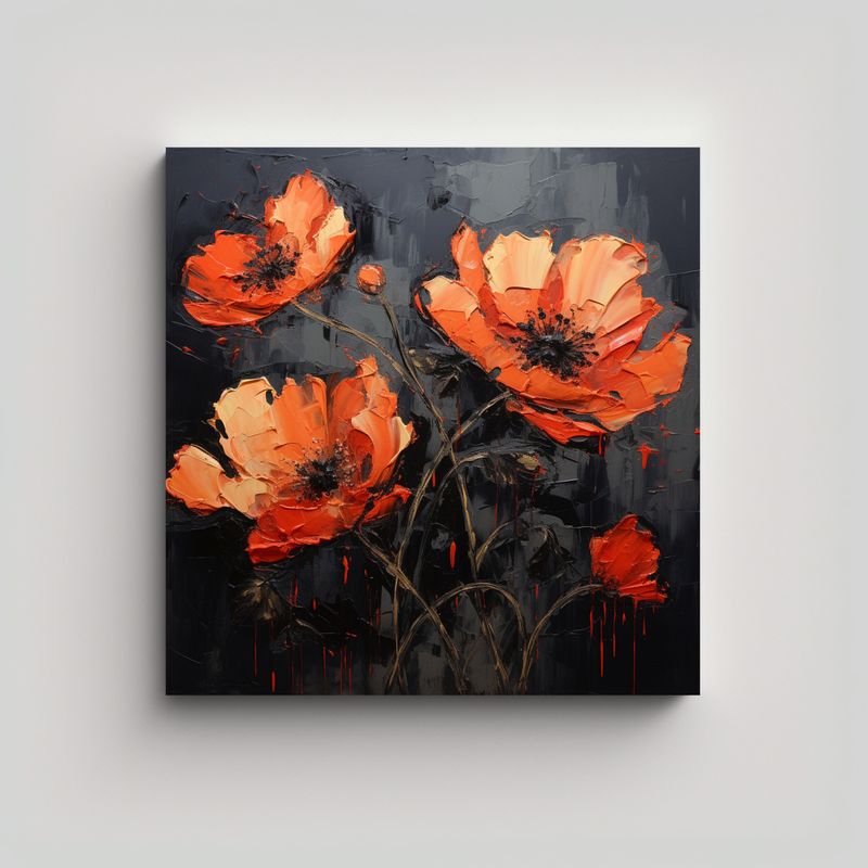 GENERICO - Arte De Pared Modernos Cuadro De Flores En 50x50 Cm