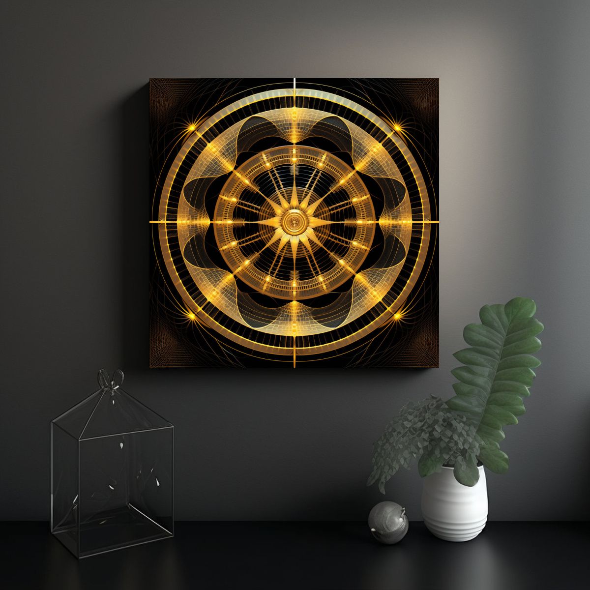 GENERICO - Cuadro Tema Street Art Con Metales Sagrados En 60x60 Cm