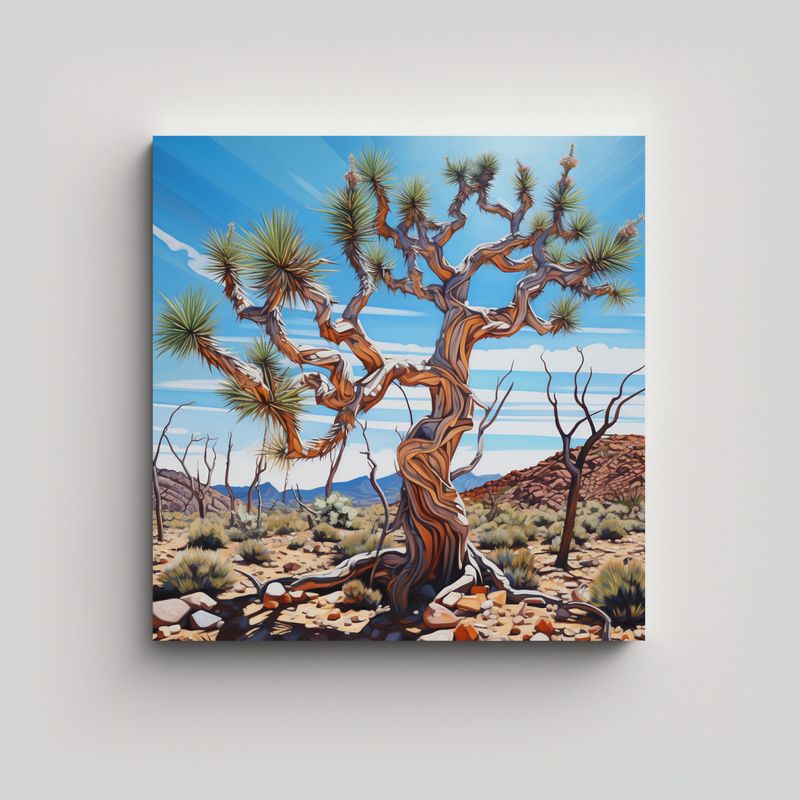 GENERICO - Cuadro Abstracto De Joshua Tree En Estilo 60x60 Cm