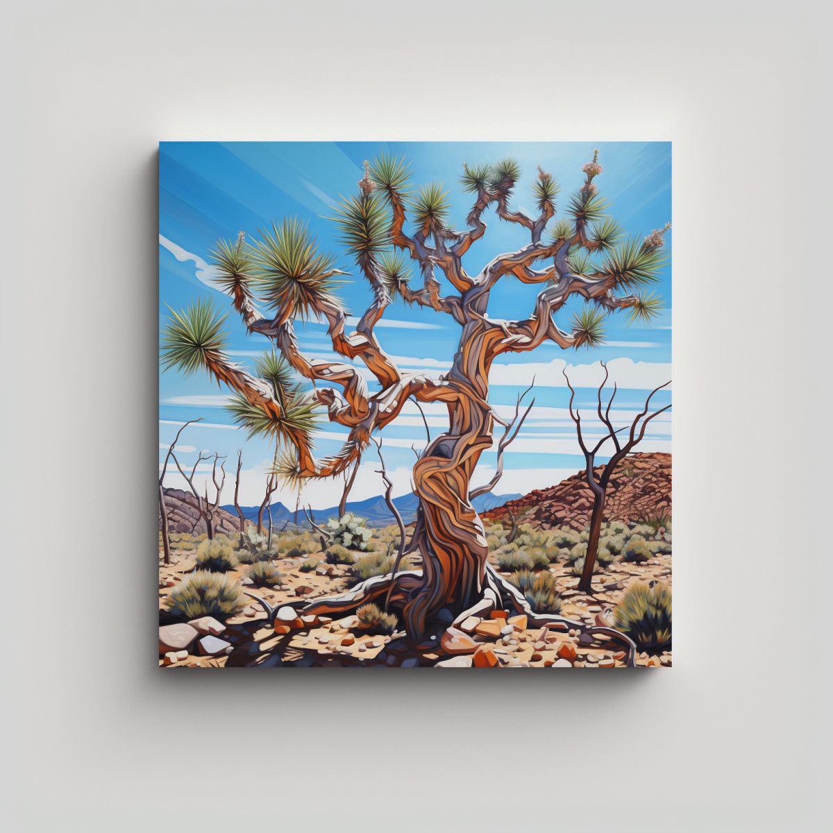 GENERICO - Cuadro Abstracto De Joshua Tree En Estilo 50x50 Cm