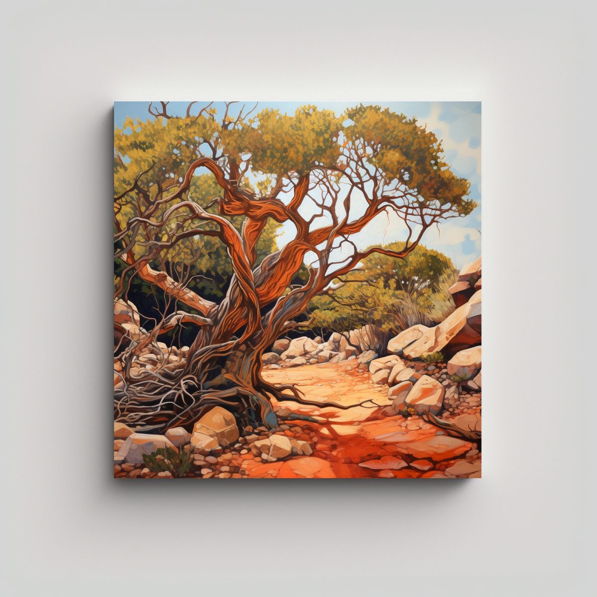 GENERICO - Pintura Abstracta Detallada Estilo óleo 50x50 Cm