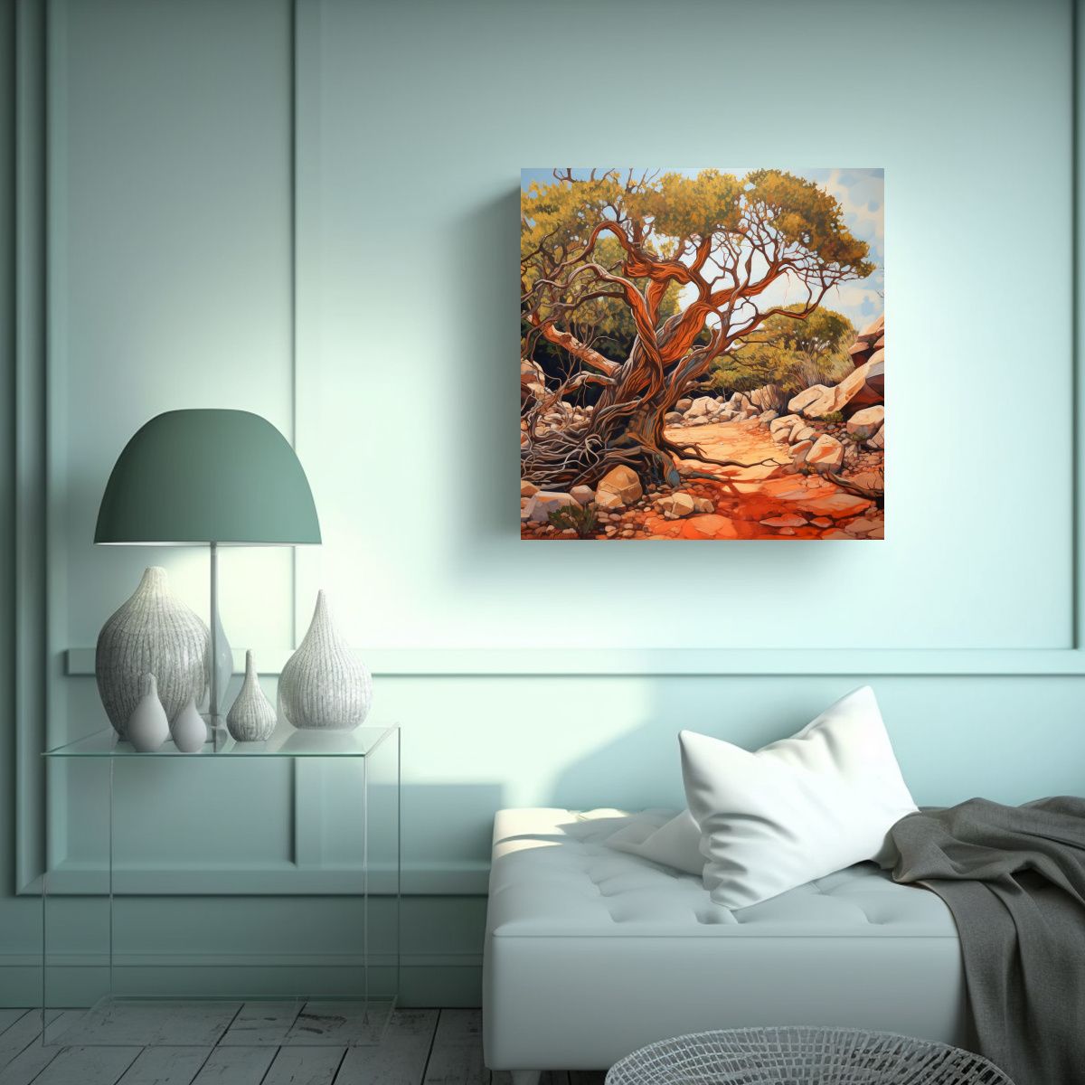 GENERICO - Pintura Abstracta Detallada Estilo óleo 50x50 Cm