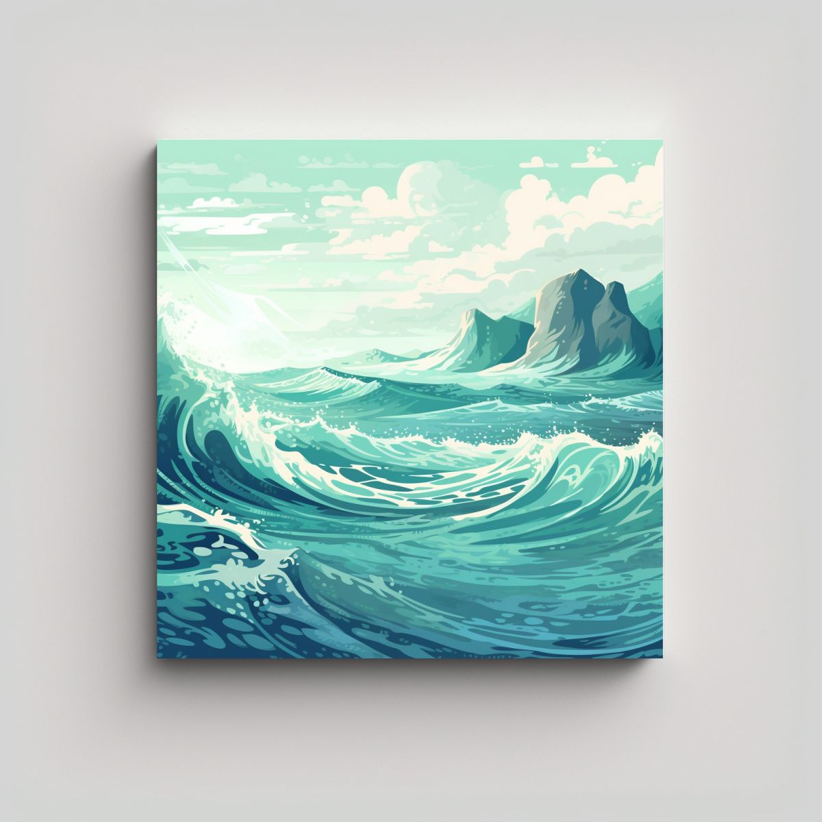 GENERICO - Cuadro Maravillosas Olas Del Mar 60x60 Cm