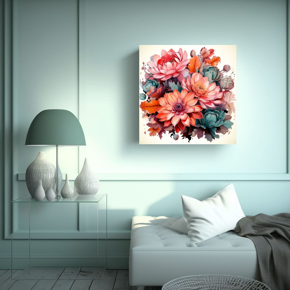 GENERICO - Pinturas Decorativas De Cactus En Colores Pastel 70x70 Cm