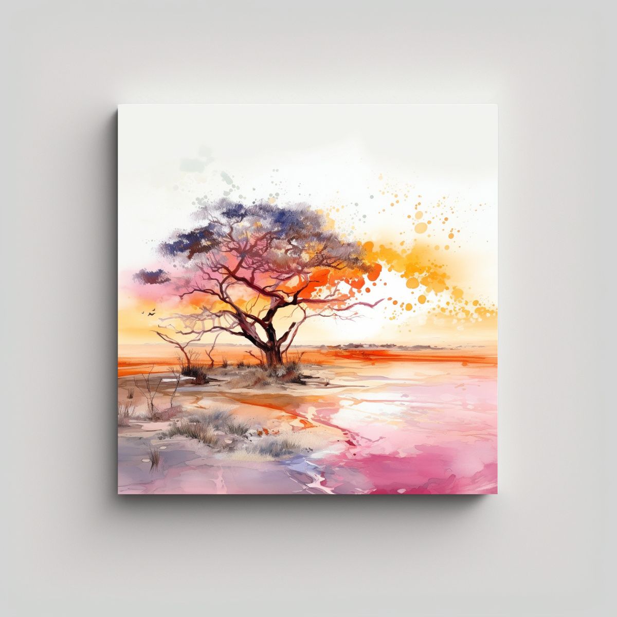 GENERICO - Pintura Decorativa Abstracta Con árboles De 50x50 Cm