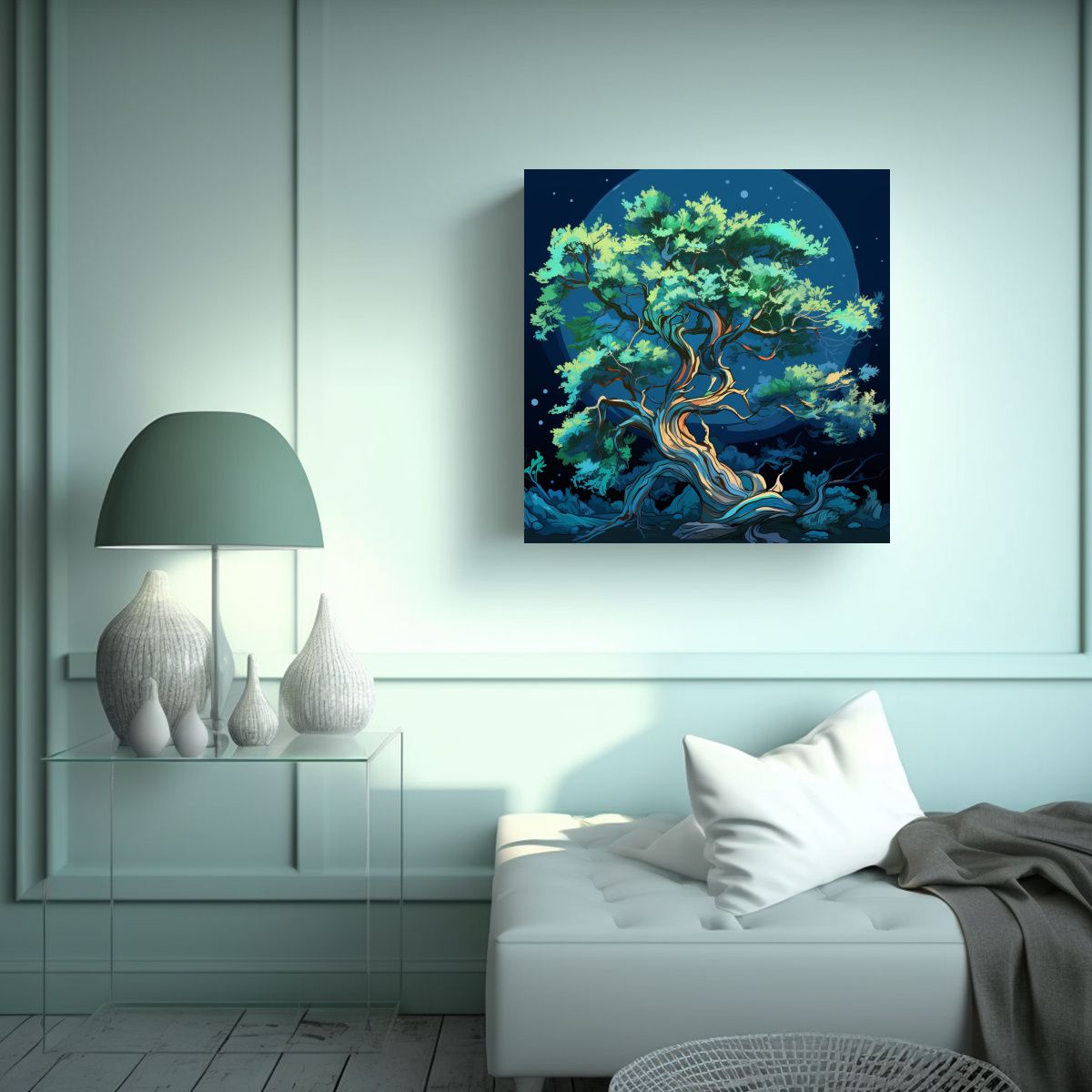 GENERICO - Pintura Decorativa Del árbol De Enebro En 70x70 Cm