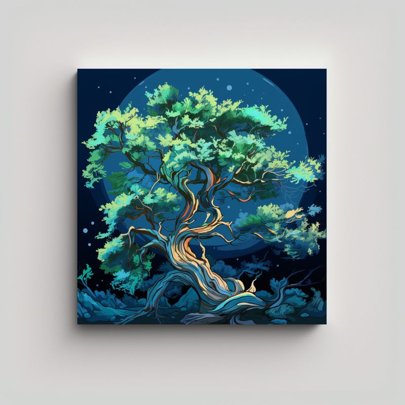 GENERICO - Pintura Decorativa Del árbol De Enebro En 60x60 Cm