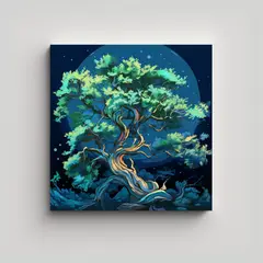 GENERICO - Pintura Decorativa Del árbol De Enebro En 50x50 Cm
