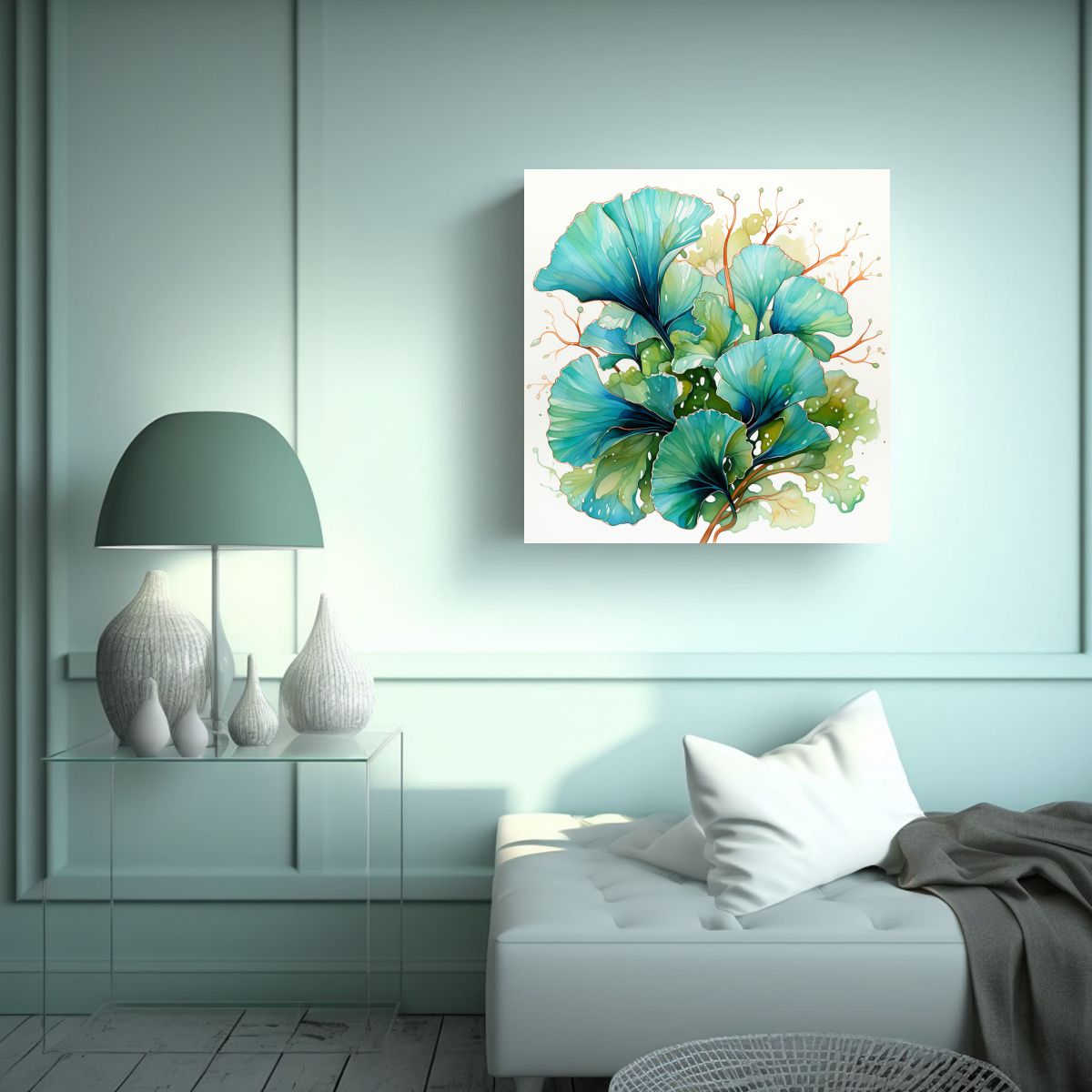 GENERICO - Pinturas Decorativas Impresionantes De Ginkgo En 90x90 Cm