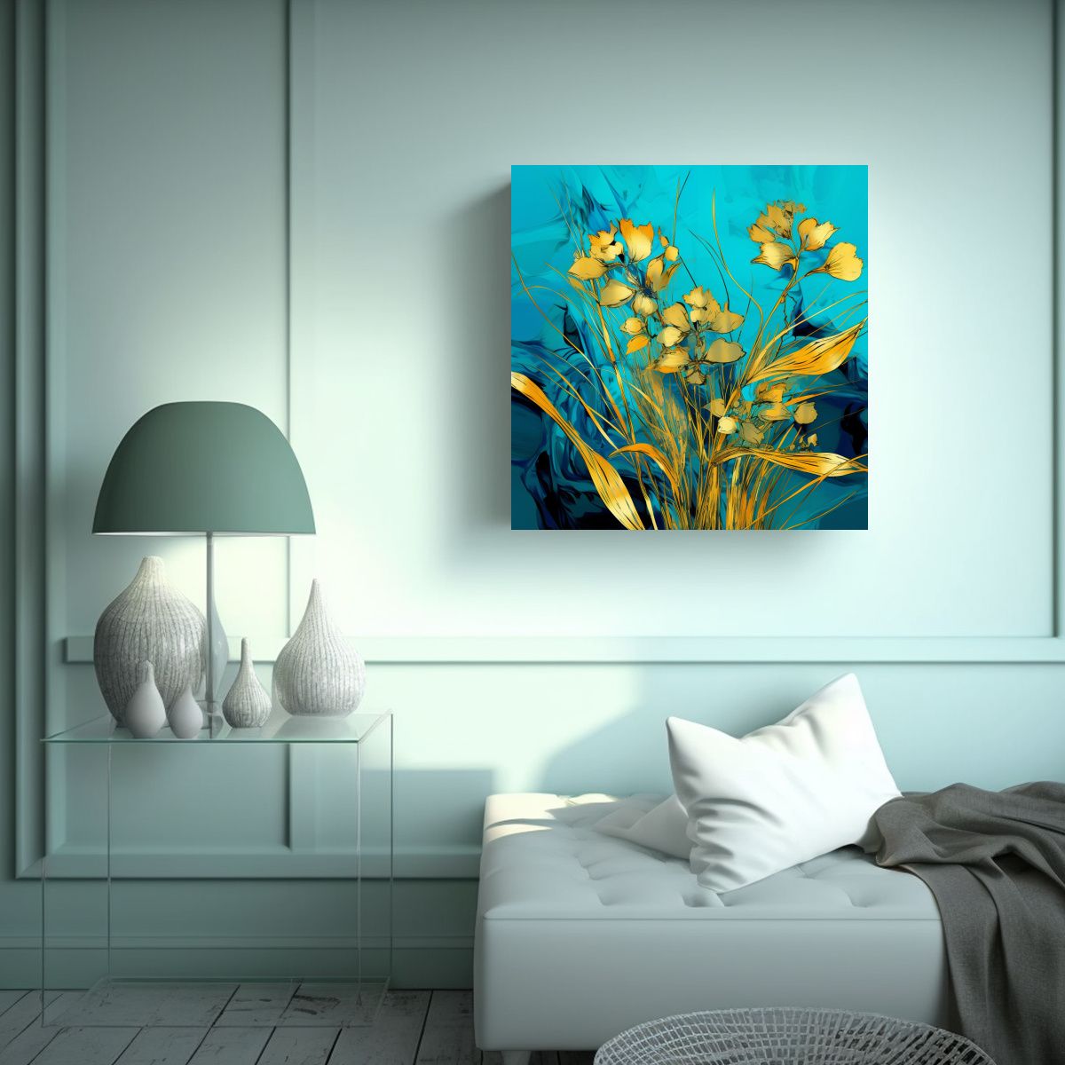 GENERICO - Cuadro Lienzo Decorativo Lemongrass Hierbas En 70x70 Cm