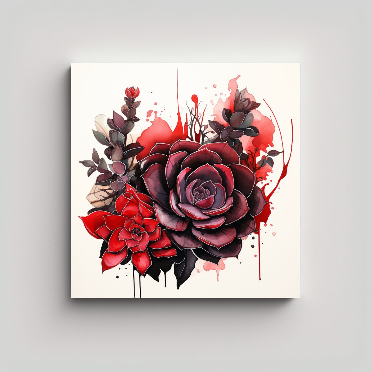 GENERICO - Cuadro De Pared Composición Equilibrada Plantas 50x50 Cm