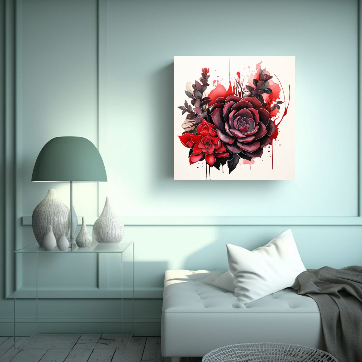 GENERICO - Cuadro De Pared Composición Equilibrada Plantas 50x50 Cm