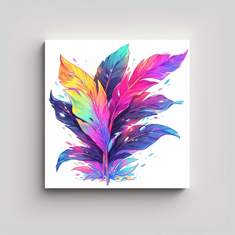 GENERICO - Lienzo De Tela Con Composición Simétrica De 90x90 Cm