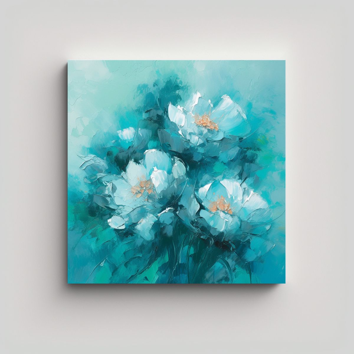 GENERICO - Pintura De Flores En Lienzo En El Estilo De 50x50 Cm