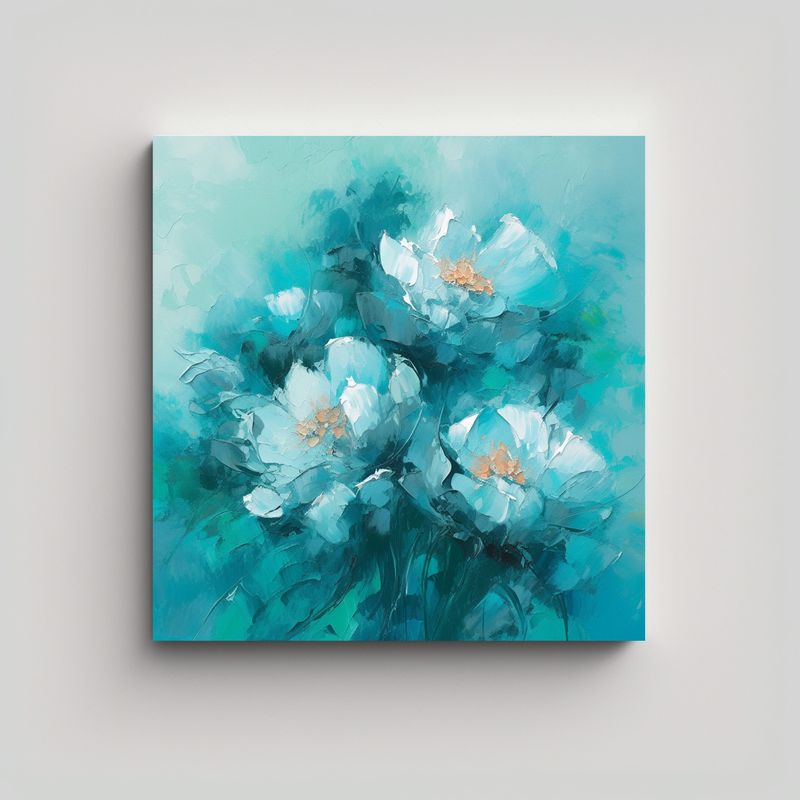 GENERICO - Pintura De Flores En Lienzo En El Estilo De 50x50 Cm