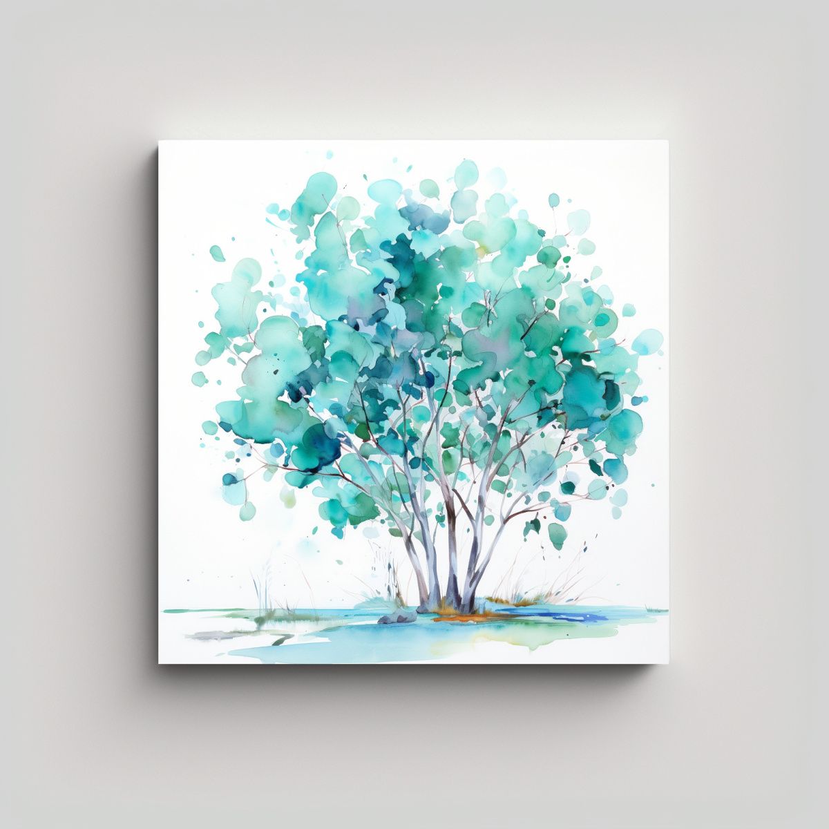 GENERICO - Cuadro Abstracto De árbol De Eucalipto En 80x80 Cm