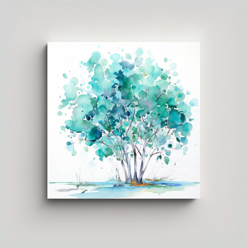 GENERICO - Cuadro Abstracto De árbol De Eucalipto En 60x60 Cm